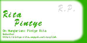 rita pintye business card